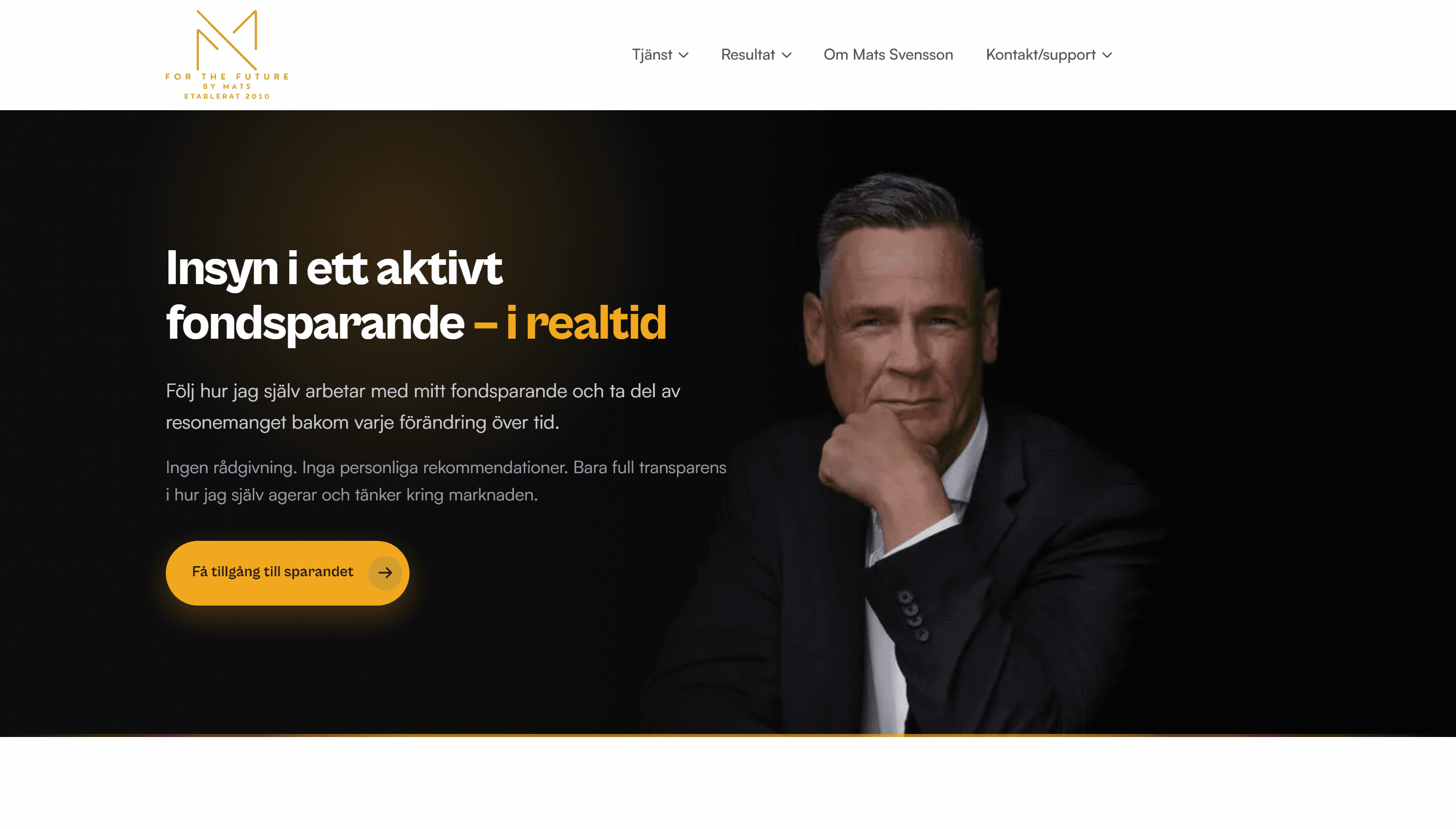 Ombyggd startsida för Mats Svensson — fondbytesinformation för PPM och ISK